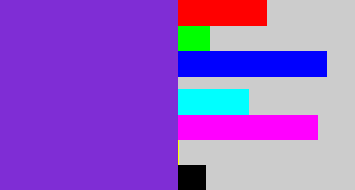 Hex color #7f2dd5 - bluish purple