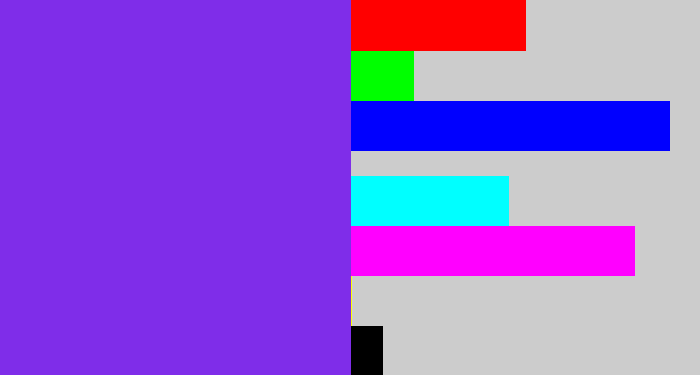 Hex color #7f2de9 - bluish purple