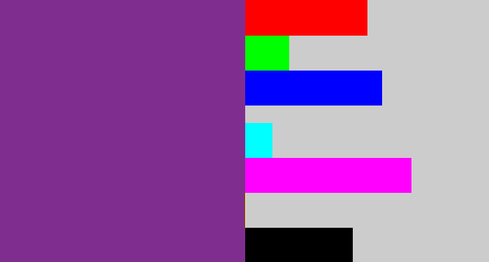 Hex color #7f2e8f - purple