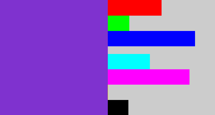 Hex color #7f32cf - bluish purple