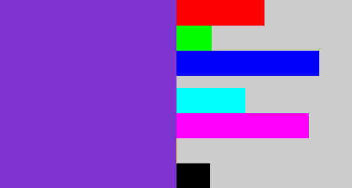 Hex color #7f33cf - bluish purple