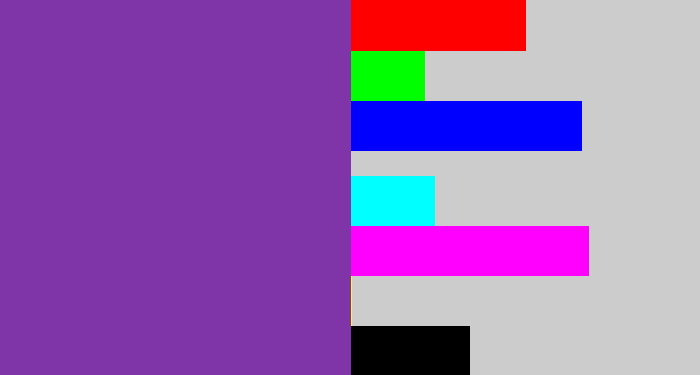 Hex color #7f35a8 - purple