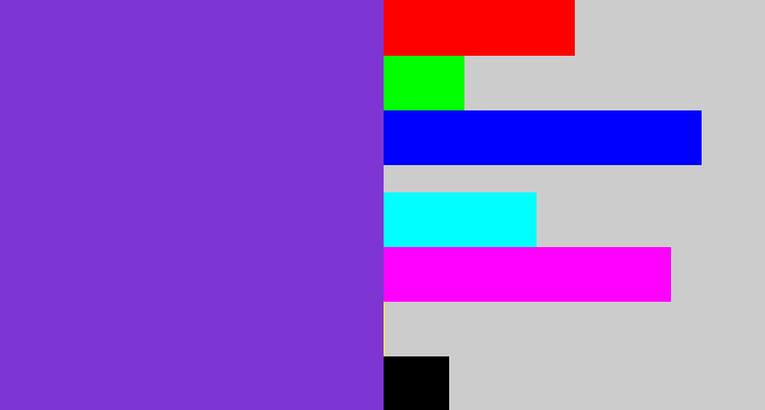 Hex color #7f35d3 - bluish purple