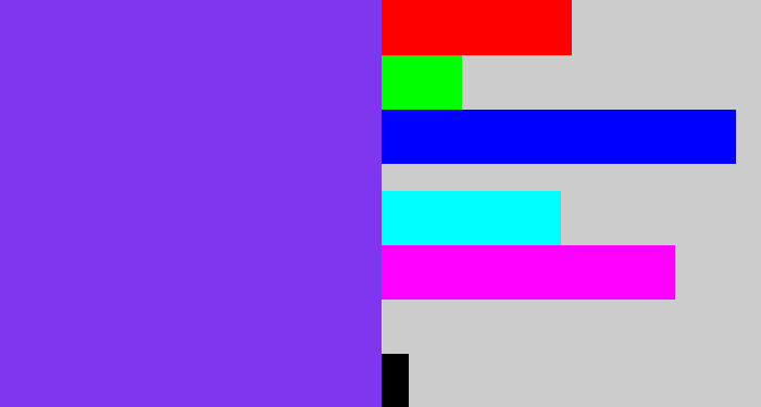 Hex color #7f36ee - bluish purple