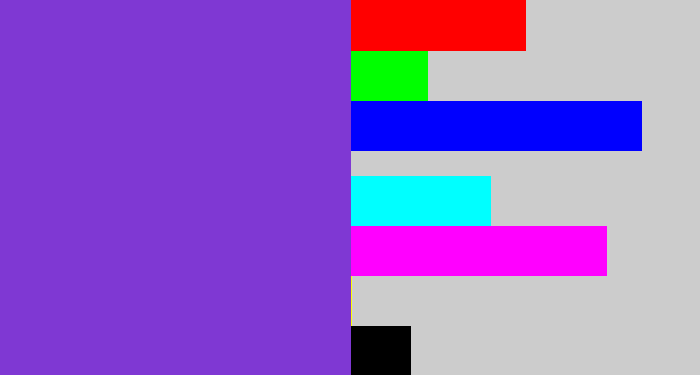 Hex color #7f38d3 - bluish purple
