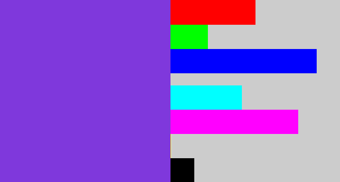 Hex color #7f38dc - bluish purple