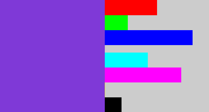 Hex color #7f39d7 - bluish purple