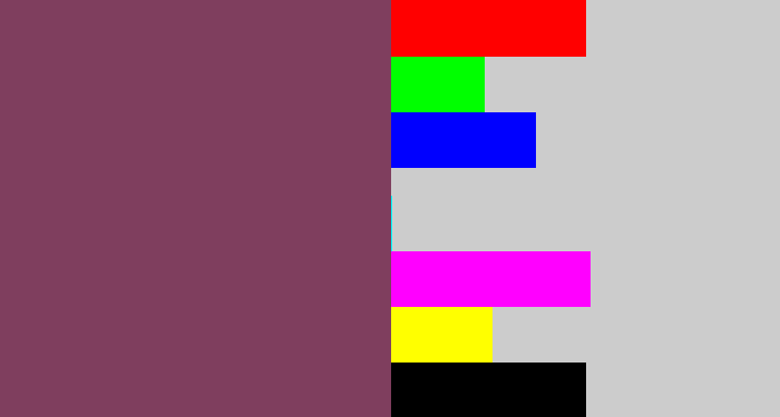 Hex color #7f3e5e - dark mauve