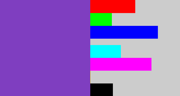 Hex color #7f3ec0 - purply