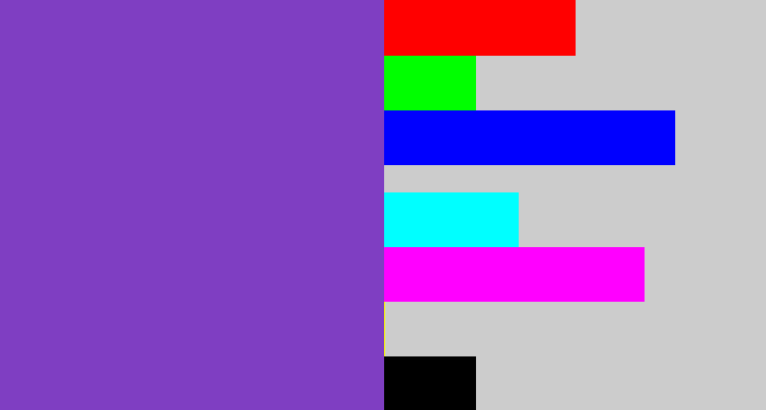 Hex color #7f3ec2 - bluey purple