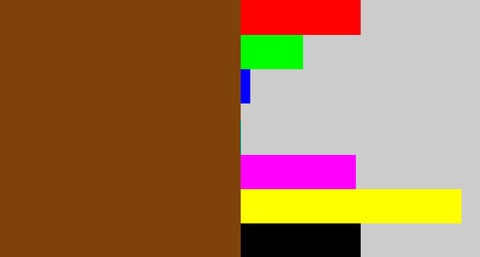 Hex color #7f420a - medium brown