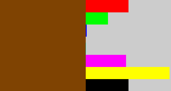 Hex color #7f4302 - medium brown