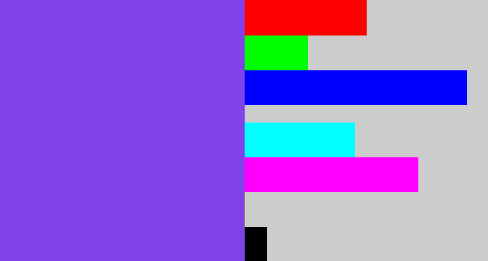 Hex color #7f43e9 - bluish purple