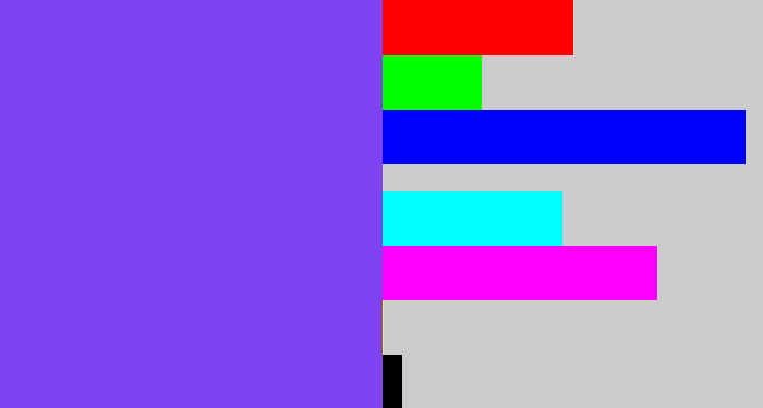 Hex color #7f43f1 - bluish purple