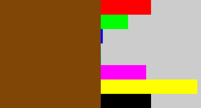 Hex color #7f4605 - medium brown