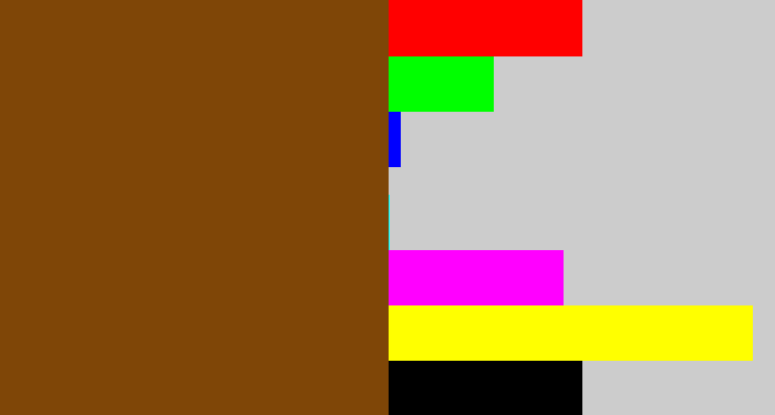 Hex color #7f4607 - medium brown