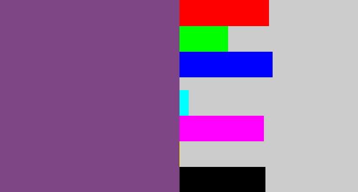 Hex color #7f4685 - light eggplant