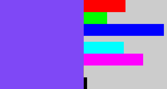 Hex color #7f48f6 - purpley
