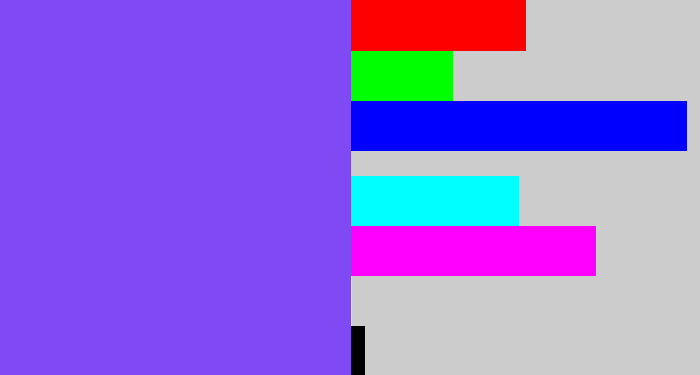 Hex color #7f4af4 - purpley
