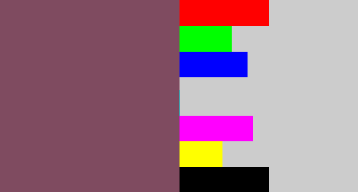 Hex color #7f4b60 - dark mauve