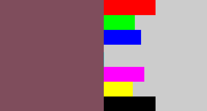 Hex color #7f4d5c - dark mauve