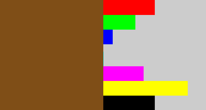 Hex color #7f4e17 - medium brown