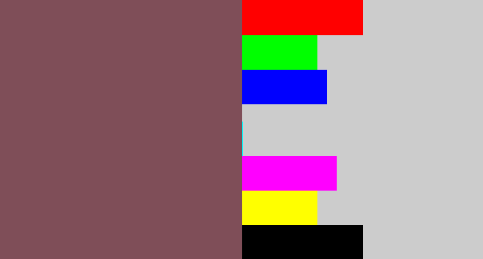 Hex color #7f4e58 - dark mauve