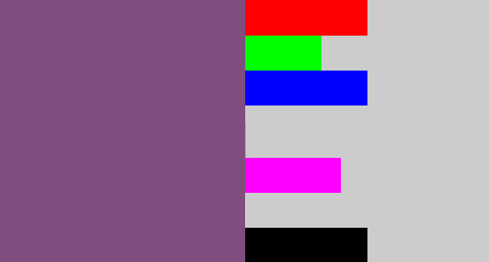Hex color #7f4e7f - dull purple