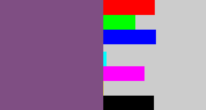 Hex color #7f4e83 - dull purple