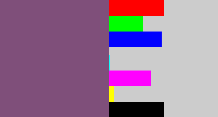 Hex color #7f4f7a - dull purple