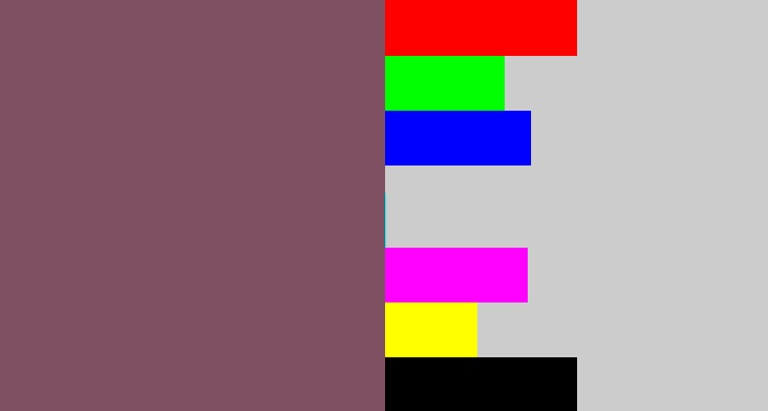 Hex color #7f5061 - dark mauve