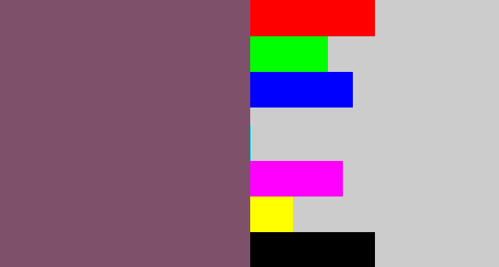 Hex color #7f5069 - dark mauve