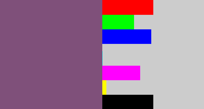 Hex color #7f507a - dull purple