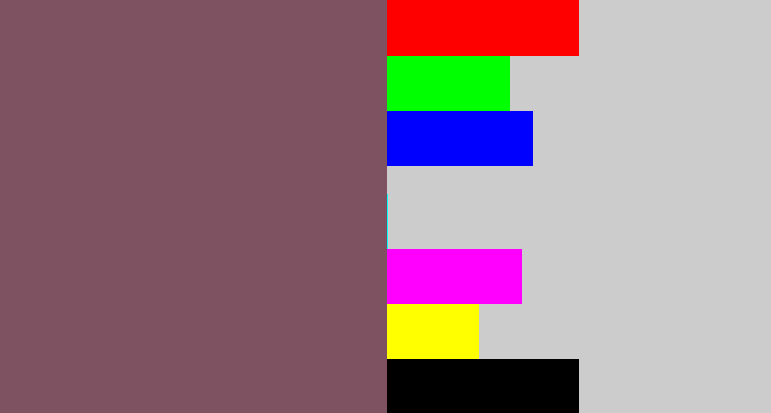 Hex color #7f5261 - dark mauve
