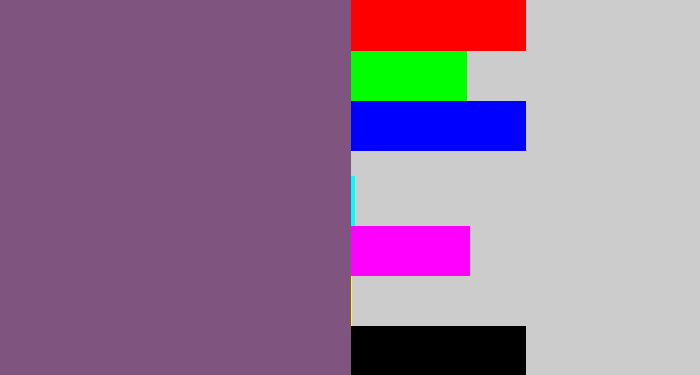 Hex color #7f5580 - dull purple