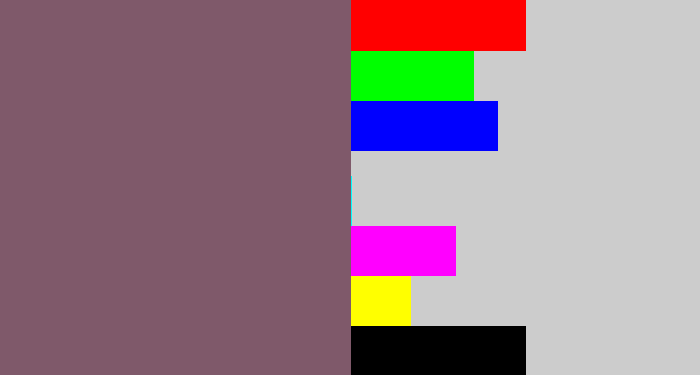 Hex color #7f596a - dark mauve