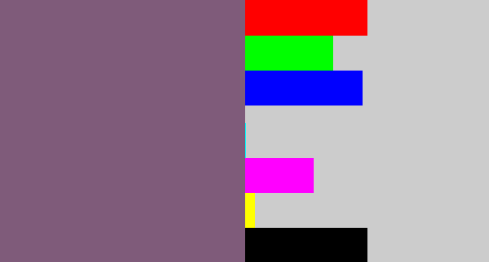 Hex color #7f5b7a - dull purple