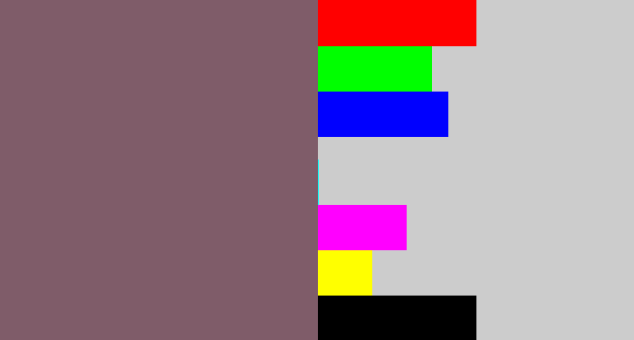 Hex color #7f5c69 - dark mauve