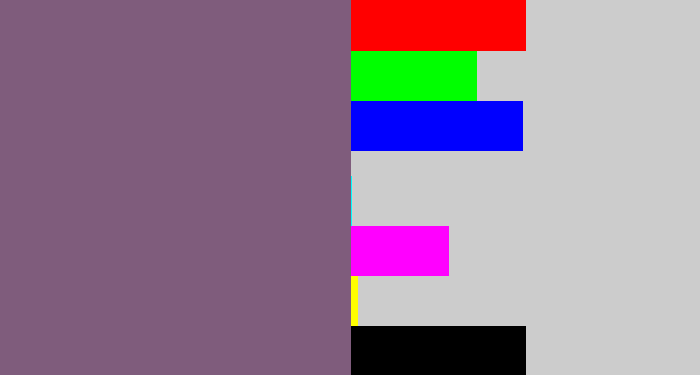 Hex color #7f5c7c - dull purple