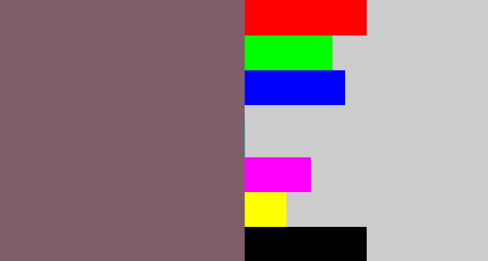 Hex color #7f5d69 - dark mauve