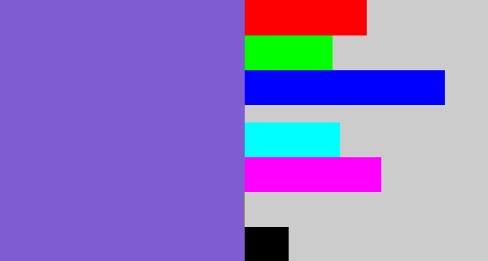 Hex color #7f5dd1 - light indigo