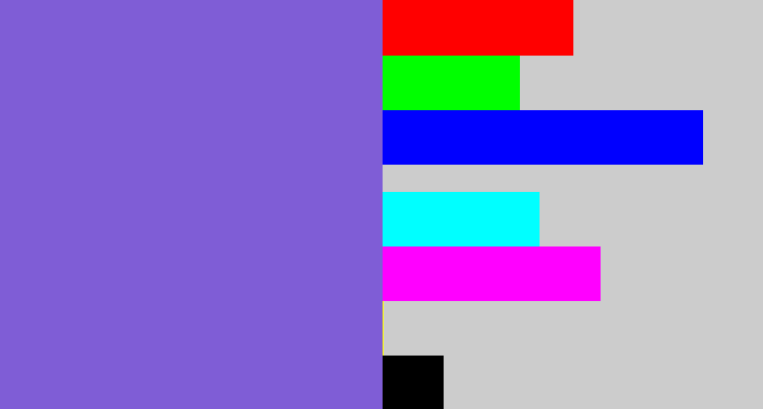 Hex color #7f5dd6 - purpley
