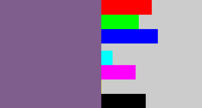 Hex color #7f5e8e - muted purple