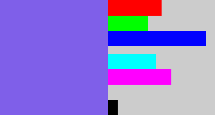 Hex color #7f5fe9 - purpley