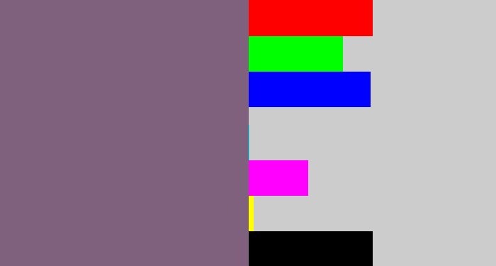Hex color #7f607d - dull purple