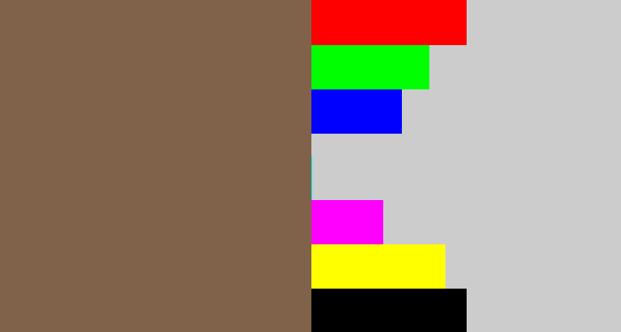 Hex color #7f6249 - dark taupe