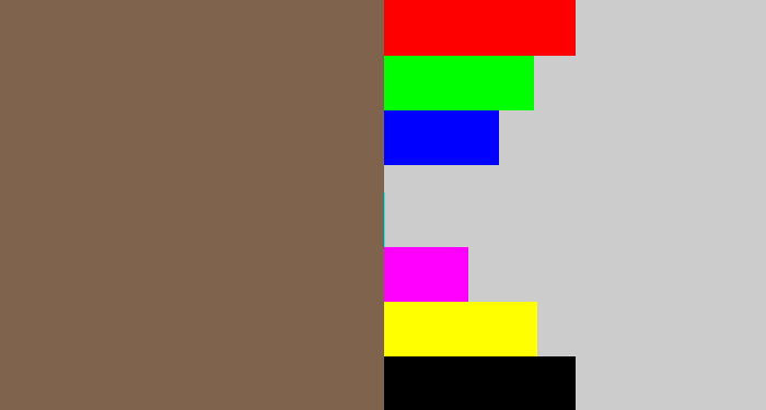 Hex color #7f634c - dark taupe
