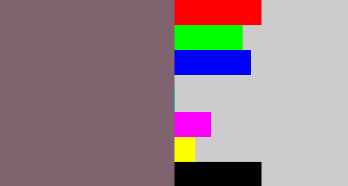 Hex color #7f6470 - purplish grey
