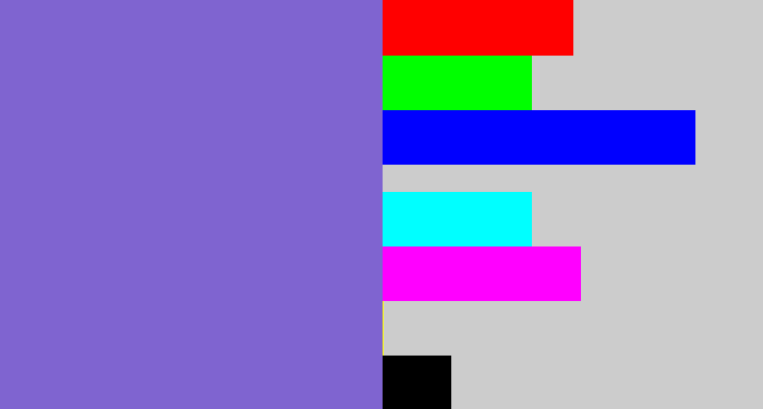 Hex color #7f64d0 - light indigo