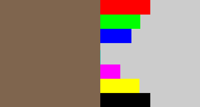 Hex color #7f654e - dark taupe